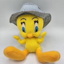 VTG 1998 Tweety Bird Warner Bros. Looney Tunes Denim Fishing Sun Hat Plush picture