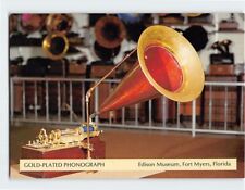 Postcard Gold-Plated Phonograph Edison Museum Fort Myers Florida USA picture