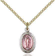 Small Gold Filled Our Lady Grace Miraculous Virgin Mary Medal Necklace Pendant picture