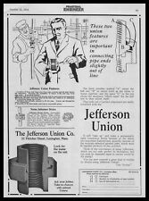 1914 Jefferson Union Co. Lexington Massachusetts Flange Unions Vintage Print Ad picture