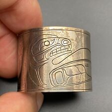 Vintage CE Alfred Northwest Coast Native Seal Silver Napkin Ring picture