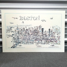 Boston Poster Map Illustrated by Joe Connolly 1975 Alice Atwood Mahoney 38