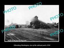 OLD LARGE HISTORIC PHOTO OF ELLENSBURG WASHINGTON THE RAILROAD YARDS c1910 picture