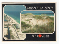 Pensacola Beach We Love It Sea Oats and Coast Line FL Unposted Postcard picture