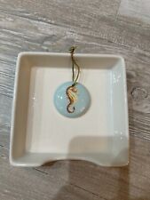 Dennis East Int. SEAHORSE & CORAL Tropical Cocktail Napkin Holder 2008 NWT picture