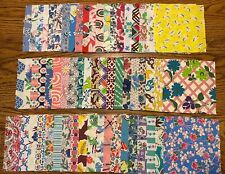 Vintage Feed Flour Sack Fabric Pieces Quilting Charms 5” x 5”. Set of 60 (#236) picture