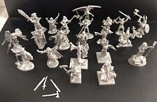 21 Pewter Medieval Knights Swords WIzard Sorcerer Warriors Angel Figurines Set picture