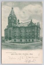 City Hall Brockton Massachusetts MA Street View Posted 1905 Antique Postcard picture