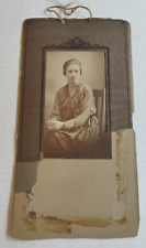 Vintage Cabinet Card Woman Named Lila Robbins sitting in a chair picture