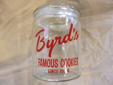BYRD'S FAMOUS COOKIES GLASS COOKIE JAR ADVERTIZING ADVERTIZING ORIGINAL BOX picture