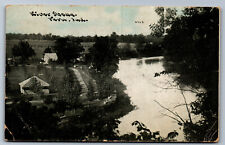 Postcard Indiana IN c.1910s Bird's Eye View Peru Along Missisinewa River  Y10 picture