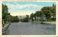 Postcard: FOOTBRIDGE AT CAUSEWAY, LAKE QUINSIGAMOND, WORCESTER, MASS. picture