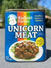 Radiant Farms Unicorn Meat Gag Gift Spoof Prank Discontinued Think Geek Prop Can picture