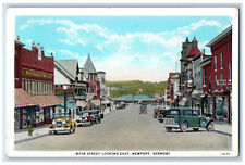 c1920's Cafe, Tailor, Soda Stores, Main Street Newport Vermont VT Postcard picture