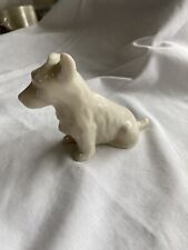 Vintage Belleek Ireland Ivory Porcelain Terrier Dog 6th Green Mark picture