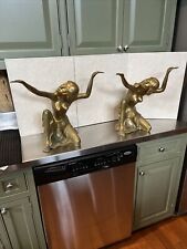Vintage Brass Nude Goddess Woman 2 A Pair…. One Of A Kind, Mansion Find, NYC picture