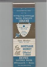 Matchbook Cover Home Savings Bank Boston, MA picture