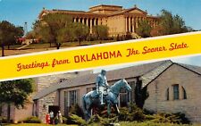 Oklahoma OK Greetings From Capitol Will Rogers Memorial Chrome Postcard picture