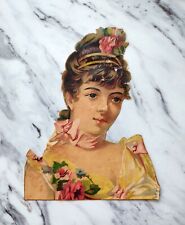 Antique fancy Regency lady scrapbook cutout picture