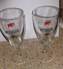 NOS Vintage Michelob Beer Glass Lot(2) 1970s,  Wine Stemware Nice Condition  picture