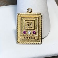 GM 1/10 10K GOLD SERVICE Pendant WITH TWO RUBY STONES ONE DIAMOND picture