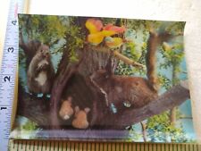 Postcard 3-Dimensional Card Squirrels Art Print picture