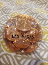 Vintage 1979 Los Vegas Penny Coin Paperweight, Suspended Stacked Mint Pennies picture