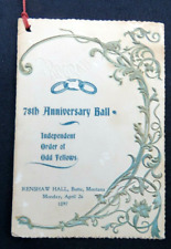 Vintage Dance Card Butte Montana - Independent Order of Odd Fellows Ball,  1897 picture