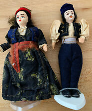 2 Vintage Eastern European Traditional Dress Dolls Gypsy? Romanian? Hungarian? picture