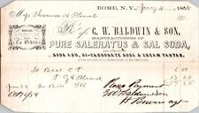 c1858 G.W. Baldwin & Son Saleratus Soda Rome New York NY Billhead Antique Paper picture
