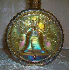Vintage 1976 Wheaton 1776 Bicentennial Yellow Iridescent Glass Decanter Bottle picture