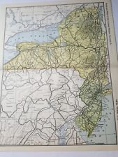 Original 1897 railroad map train routes New York & New Jersey RR station 11