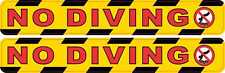 7in x 1in No Diving Vinyl Stickers Swimming Pool Caution Signs Decals picture