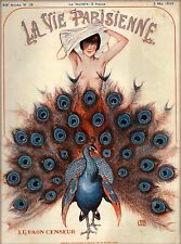 1925 La Vie Parisienne Le Paon Censeur France Travel Advertisement Poster picture