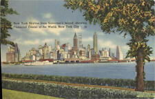 New York City,NY New York Skyline from Governor's Island Tichnor Linen Postcard picture