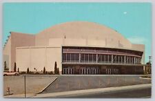 Postcard The Coliseum Spokane Washington Civic Auditorium Sports Arena Entrance picture