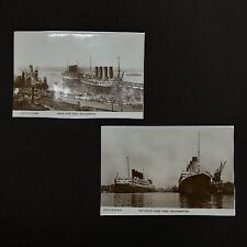 White Star Dock Southampton FCO Stuart No. 2123 & 1970 Postcard RPPC Ocean Liner picture