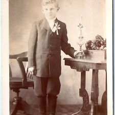 c1910s Hungarian Christian Little Boy RPPC Handsome Church Boy Photo Cross A159 picture