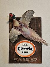 Vintage 1962 Olympia Light Beer Pheasant Wildlife Wall Bar Sign Plaque. Rare  picture