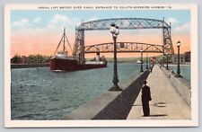 Duluth MN Aerial Lift Bridge Over Canal Entry to Duluth-Superior Harbor Postcard picture