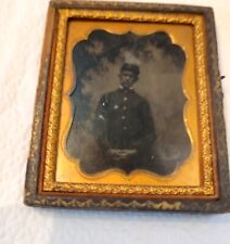 1/9 Plate Tintype Of Union Civil War Soldier In Uniform In 1/2 Case picture