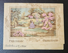 1934 ORIGINAL BIRTHDAY GREETINGS CARD. MADE IN U.S.A.  picture