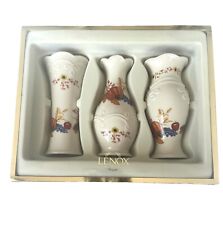 Lenox Pumpkin Harvest Small  Bud Vases Gold Trim Set of 3 New in Box  picture