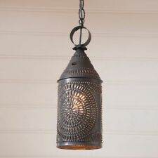Hanging Lantern light in Kettle Black Tin - electric picture