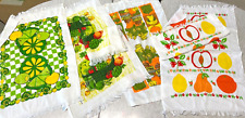 6 Vintage Dish Towels- Unused, Terry Cloth, Vibrant, Retro Kitchen Assortment picture