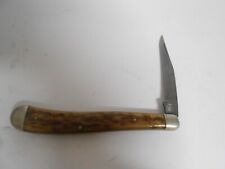 Old Vintage Antique Schatt Morgan Bone Stag Folding Pocket Knife picture