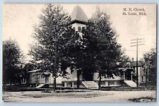 Saginaw Michigan MI Postcard Methodist Episcopal Church Exterior 1912 Trees View picture