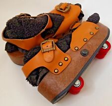 c1970s Pop Wheels Roller Skates Disco Platform Shoes US Size 6 Italy Leather picture