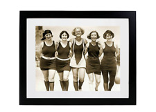 1925 Bathing Beauties Posing at the Beach Classic Matted & Framed Picture Photo picture