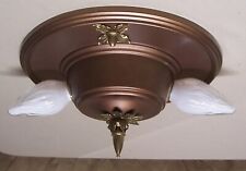 Antique Ceiling Light Fixture Lightolier Brass Vtg Art 1920s Restored USA #S53 picture